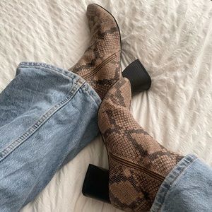 Topshop Snake Print Booties